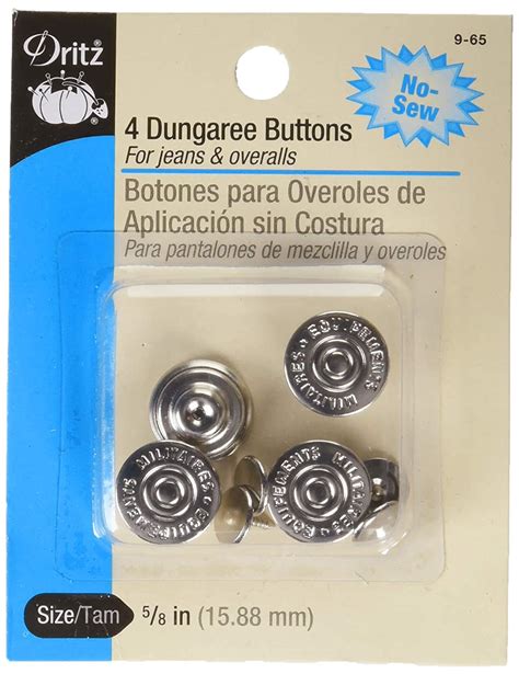 Dritz R No Sew Dungaree Buttons Nickel 4 Buttons Amazon In Home