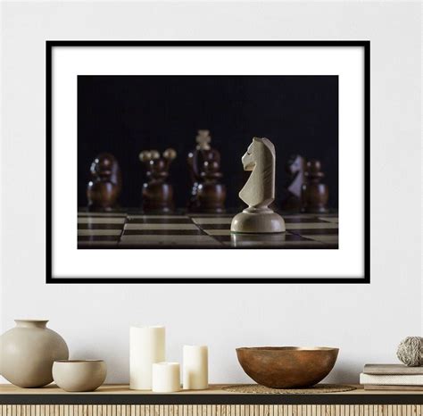 Black and White Printable Chess Art, Queens Gambit, Chess Art ...