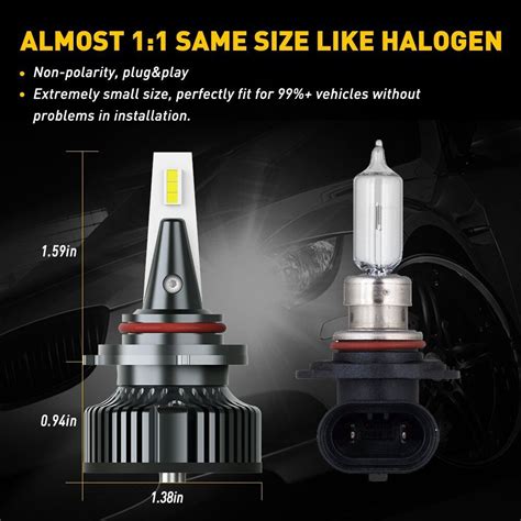 Auxito Pc Lm Led Headlight Bulbs Hir Hi Low Beam W Kit