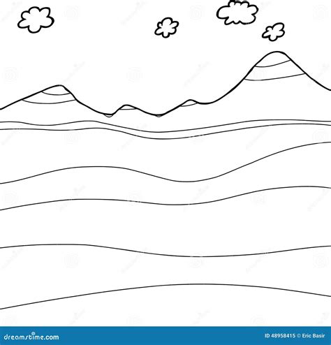 Outline Mountain Cross-Section Stock Illustration - Illustration of background, cartoon: 48958415