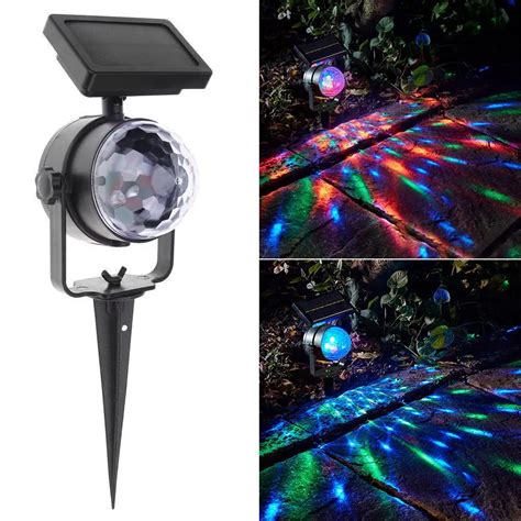 Solar Rotary Color Projector Solar Lawn Garden Light Waterproof