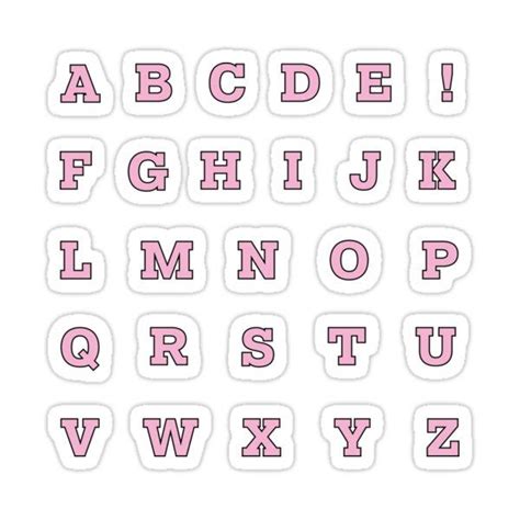 The Alphabet In Pink Sticker