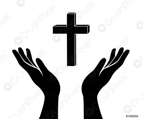 Hands and cross sign - stock vector 1365254 | Crushpixel