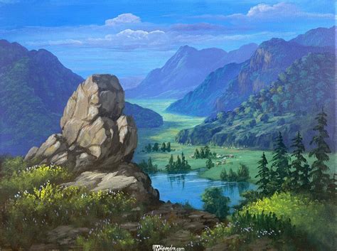 Overlooking Lake - Acrylic Painting in Canvas by JMLisondra ...