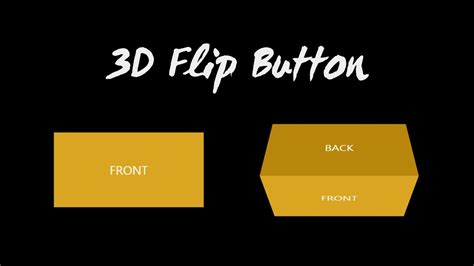 Htmlcss 3d Flip Button 만들기 애니메이션 Preserve 3d 실습 Ui Youtube