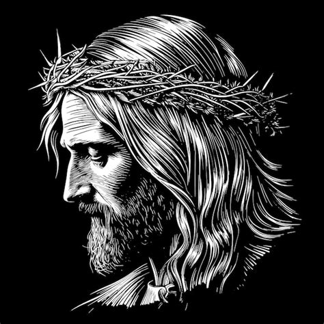 Premium Vector Jesus Wearing A Crown Of Thorns