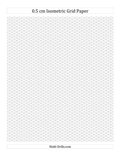 an image of a white grid paper with the text'0 5 cm isometric grid paper