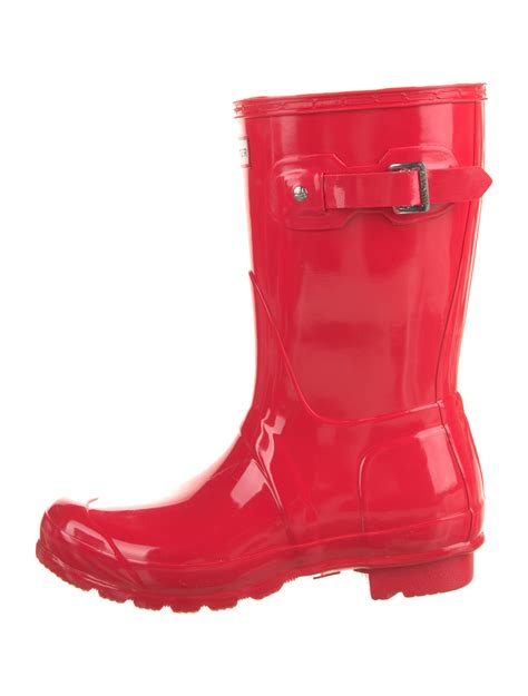 Hunter Rubber Rain Boots Red Boots Shoes Wh836079 The Realreal