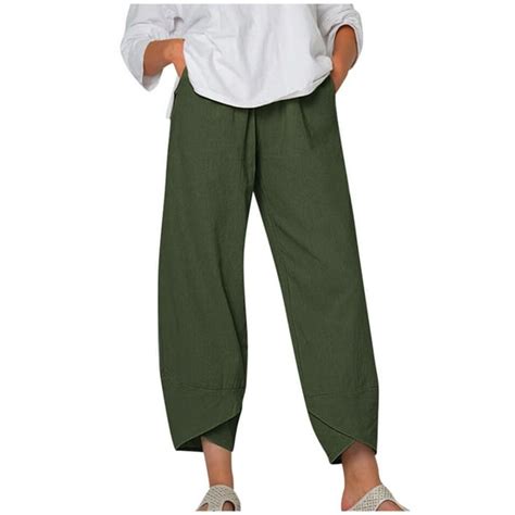 Womens Capris For Summer Clearance Capris For Women Plus Size Linen