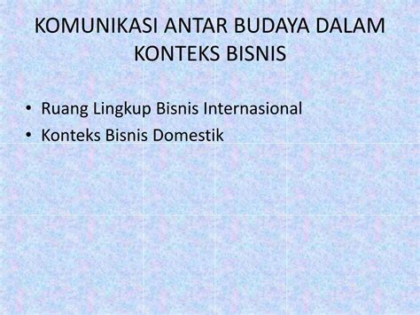 Ppt Komunikasi Lintas Budaya Powerpoint Presentation Free Download