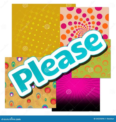 Please Text Various Colorful Backgrounds Stock Illustration