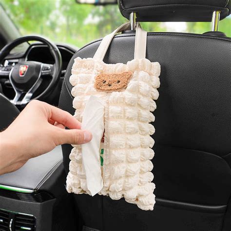 Car Creative Cute Tissue Box Car Storage Hanging Bag Car Tissue Box