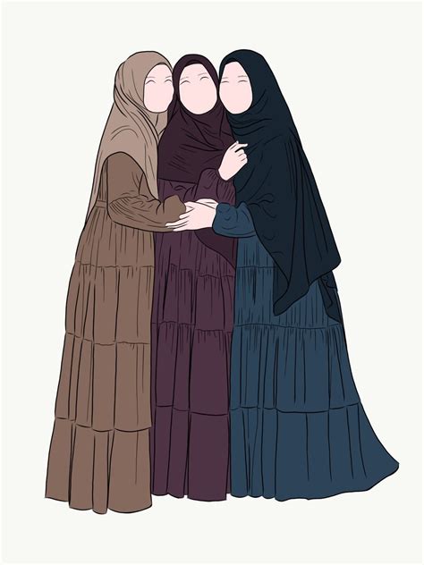 Hijab Illustration Kartun Hijab Gadis Seni Gadis Animasi