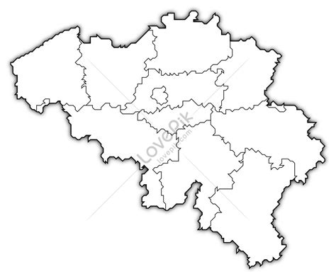 Political Map Of Belgium With Divisions Shown In A Photograph Picture