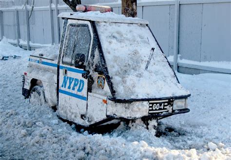 Nypd Vehicle Under Snow In Brooklyn Ny After Massive Snowstorm Nemo