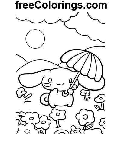 Sanrio Cinnamoroll Con Paraguas Dibujos Para Colorear Imprimibles Gratis