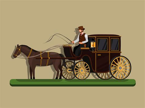 Horse drawin carriage. classic transportation powered by horse concept ...