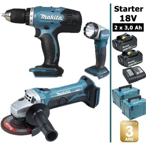 Pack De Machines Outil Makita Starter Outils V Perceuse Nm