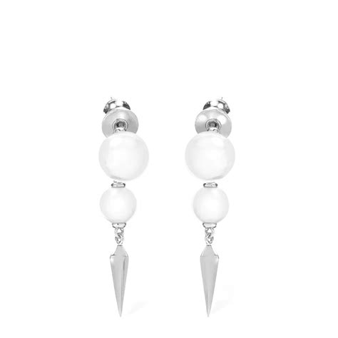 Melinda Maria Perfect Pearl 2 Drop Spike Earrings