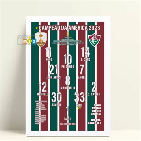 Quadro Fluminense Campeão Libertadores 2023 50x35 Cm Parcelamento