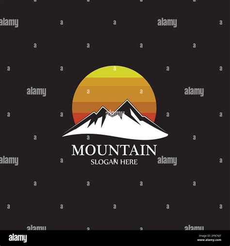 Mountain Sun Logo Design Concept Template Vector Stock Vector Image