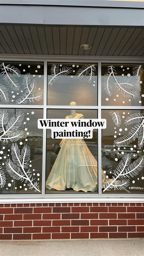 Winter window painting for a local bridal store – Artofit