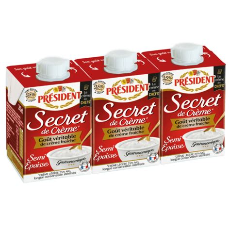 Président Secret de crème 25 MG UHT 320 cl semi épaisse Président