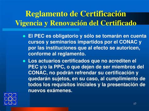 PPT PROCESO DE CERTIFICACIÓN PROFESIONAL DE ACTUARIOS PowerPoint