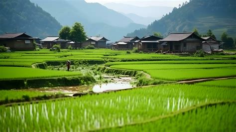 Chinese rural area, mature rice ai generate 33027471 Stock Photo at ...