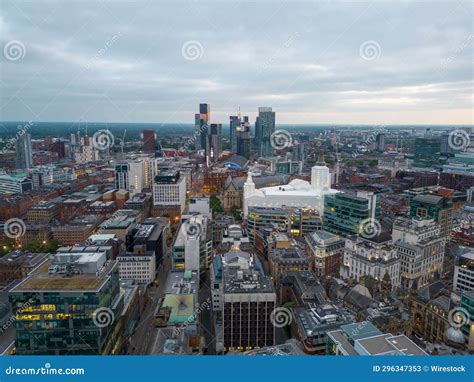 Aerial View Of The Bustling Skyline Of Manchester United Kingdom