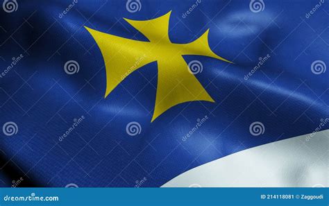 D Waving Israel City Flag Of Bat Yam Closeup View Stock Illustration