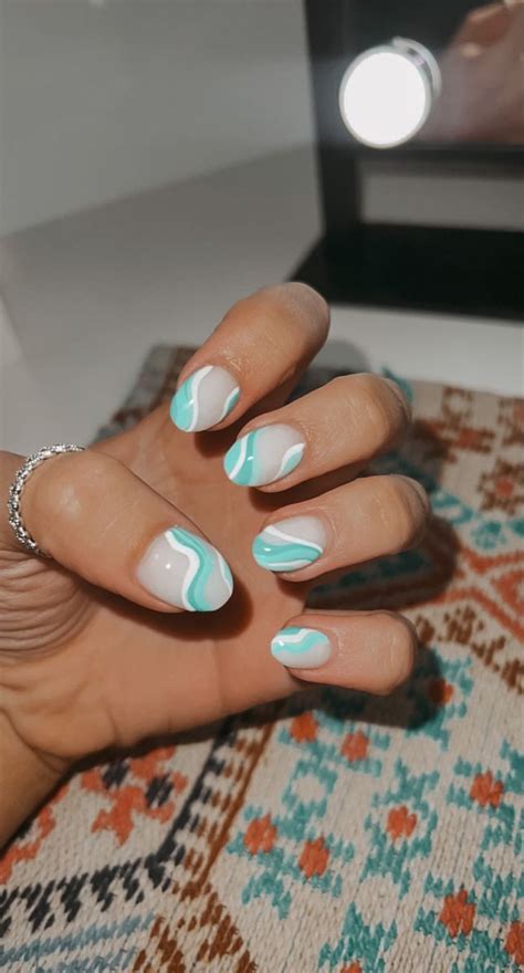 Teal Nails Preppy Teal Nails Summery Nails Simple Gel Nails