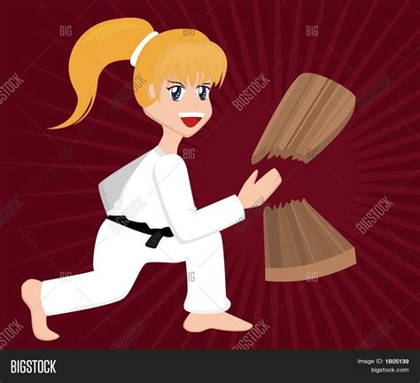 Karate Girl Black Belt Cartoon