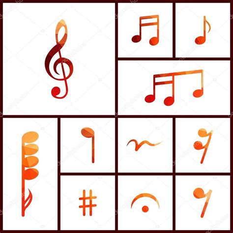 Icono conjunto de notas musicales vector gráfico vectorial marina ua