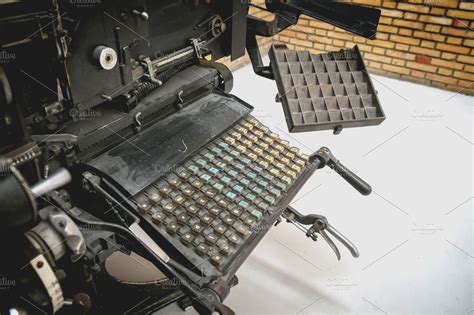 linotype machine vintage high quality arts entertainment stock