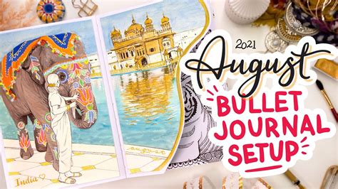 August Bullet Journal Setup Plan With Me India K Youtube