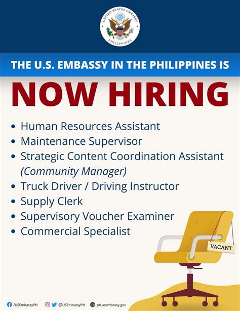 U S Embassy In The Philippines On Twitter 📢 Jobs Alert For