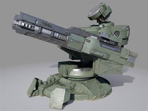 Guns turret model - TurboSquid 1167385