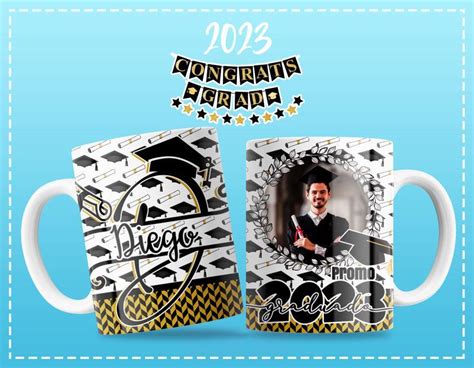 Plantillas Para Sublimar Tazas Abc Graduados Con Editables Y Mockups