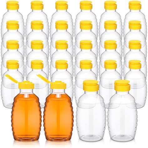 Buy 24 Pcs Clear Plastic Honey Bottles Plastic Skep Style Jar Honey