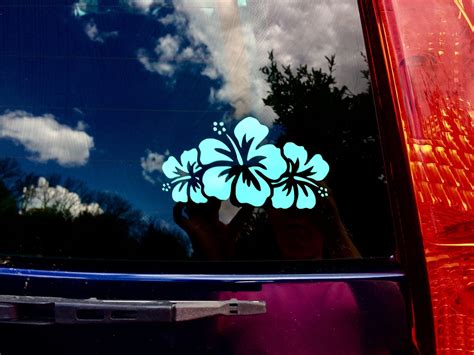 Hibiscus Flower Decals Hibiscus Flower Car Accessories Car Etsy