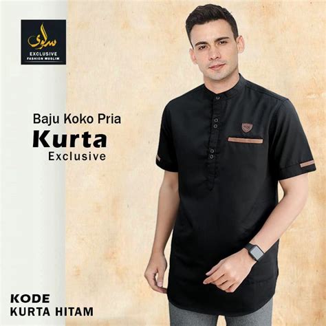 Jual BAJU KOKO PRIA BAHAN TOYOBO ORIGINAL KODE KURTA HITAM Shopee