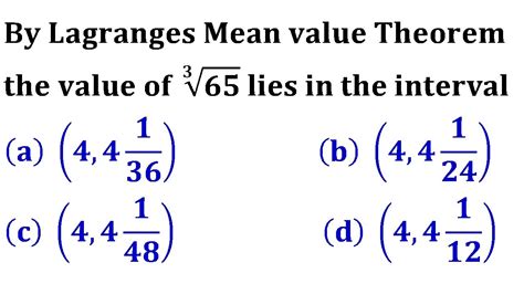 Lagranges Mean Value Theorem Cauchy Mean Value Theorem Rolles Theorem