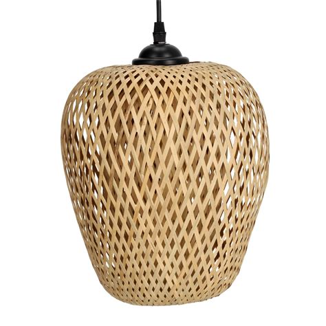 Lampa Wisz Ca Boho Sufitowa Bambusowa Pleciona E Naturalna Iris Osw