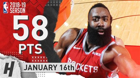 James Harden Epic Highlights Rockets Vs Nets 2019 01 16 58 Pts 6 Ast 10 Rebounds Youtube