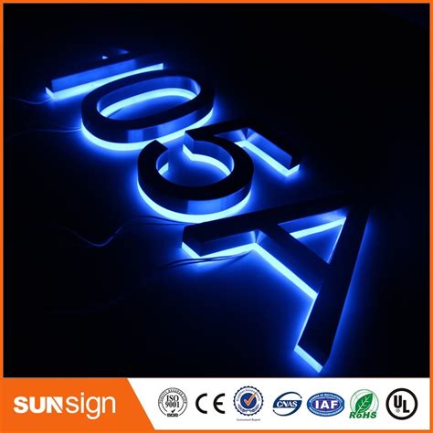 H 25cm Factory Outlet 304 Stainless Steel Backlit Led House Number