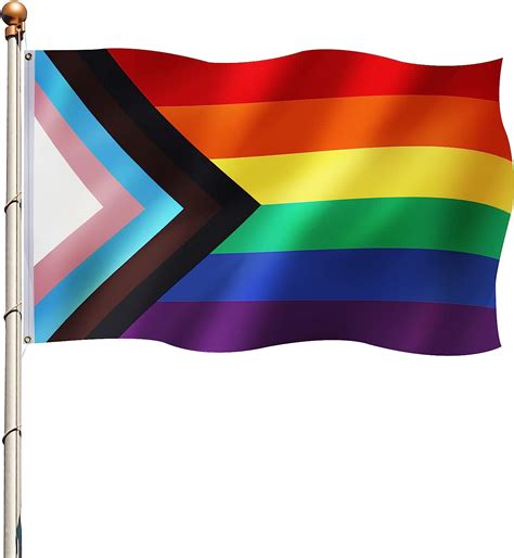 Progress Pride Rainbow Flags 3x5 Ft Pride Flag Outdoor Uv Resistant Fade Resistant And Double