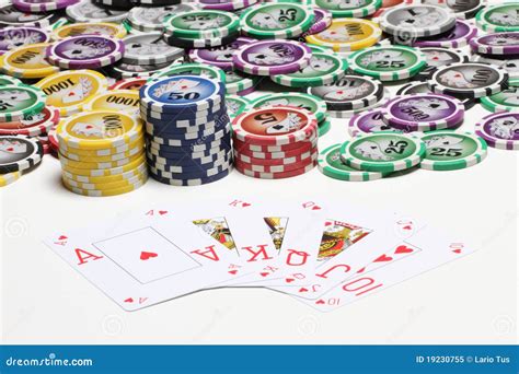 Poker cards and coins stock illustration. Illustration of game - 19230755