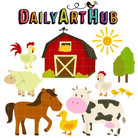 Farm Animals Clip Art Set – Daily Art Hub // Graphics, Alphabets & SVG