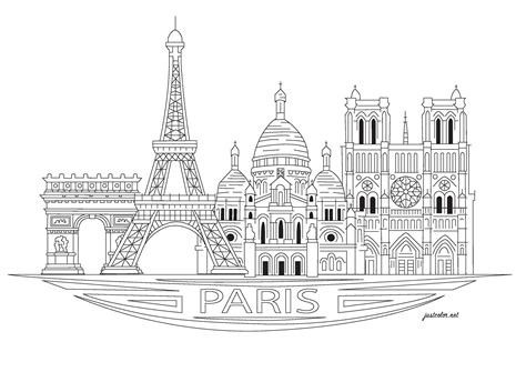 Monumenti Di Parigi Paris Disegni Da Colorare Per Adulti